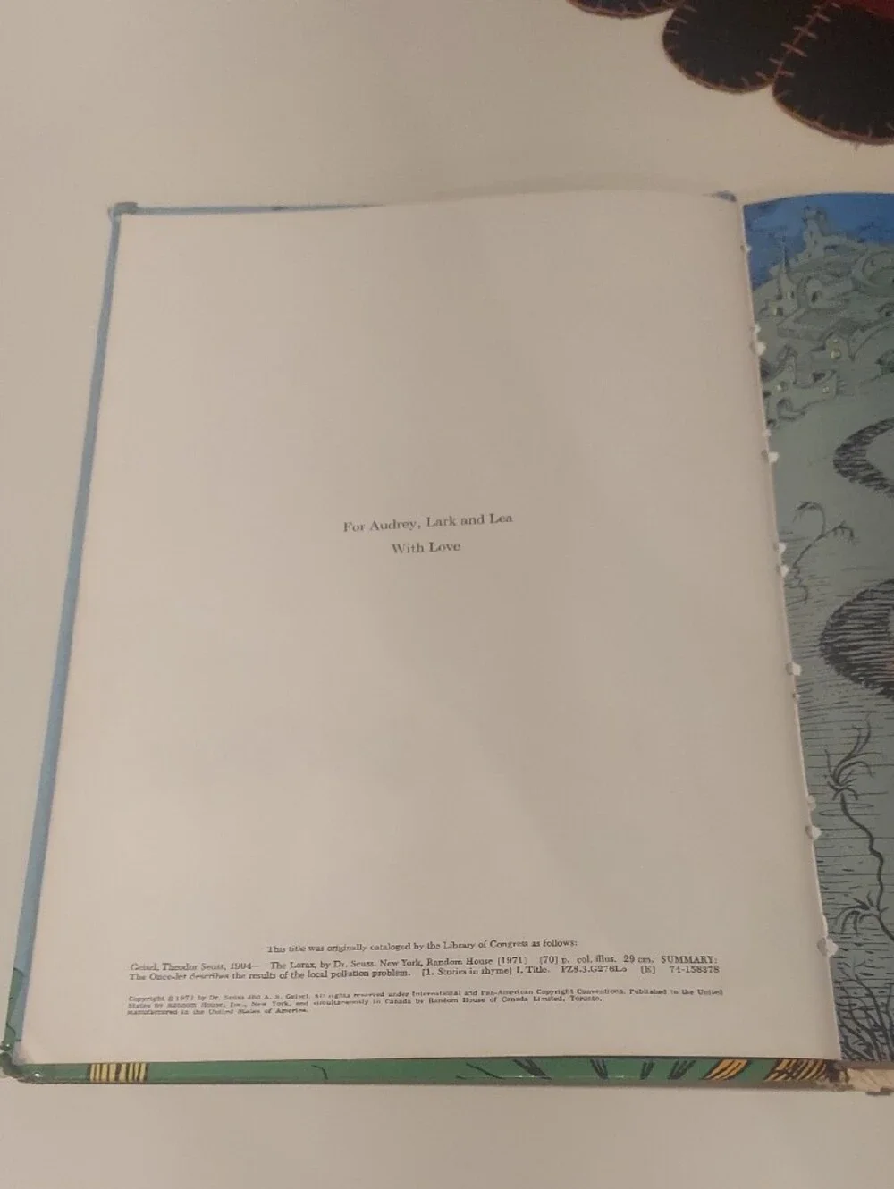 The Lorax By Dr. Seuss First Edition Hardcover Book